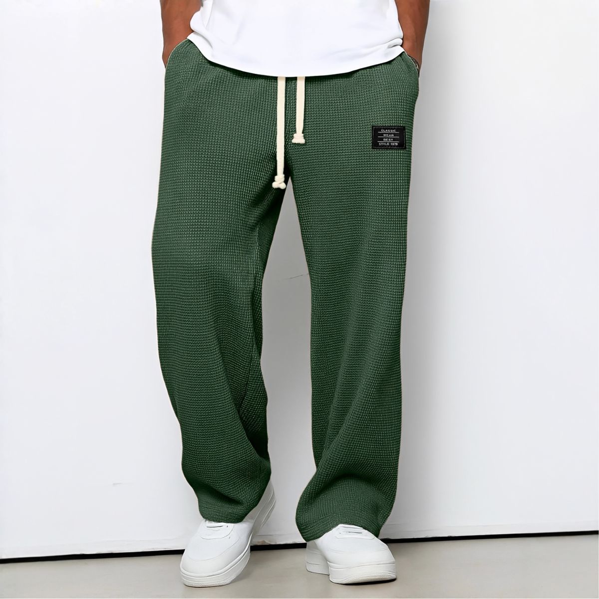 Pantalon Homme Confortable à Coupe Ample et Taille Ajustable