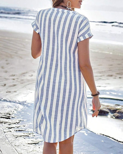 Robe Chemise Rayée Élégante
