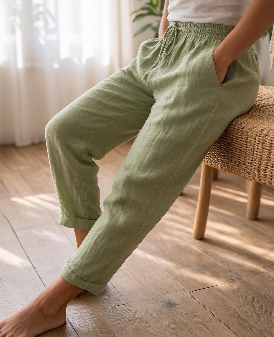 OVWISS | PANTALON DÉCONTRACTÉ À JAMBE DROITE POUR FEMMES