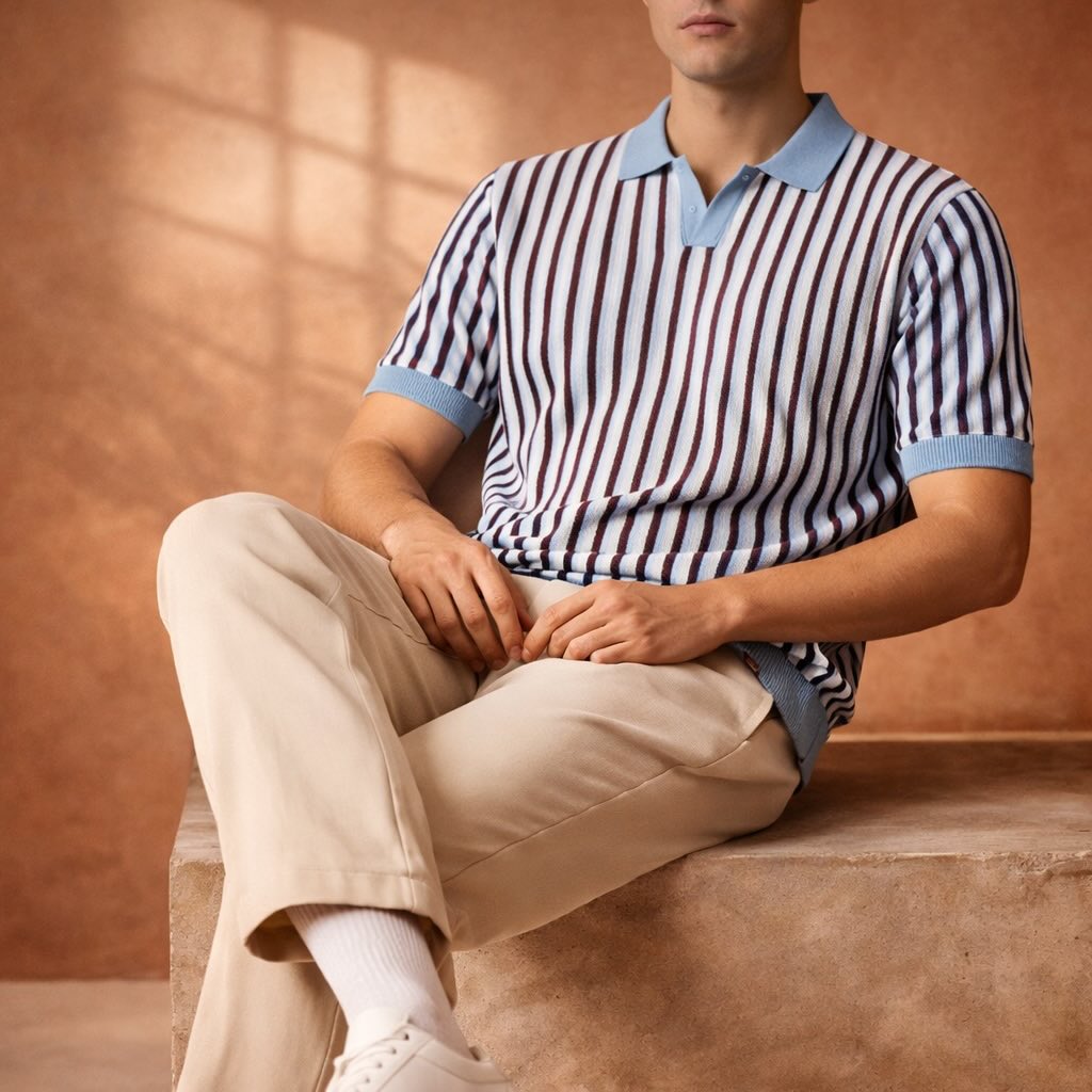 LORANO | Polo Maille Rayures Rétro