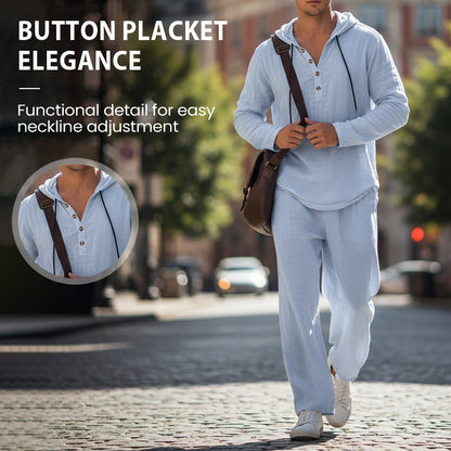 🔈🔈OFFRE À DURÉE LIMITÉE - 50 % DE RÉDUCTION🔥Ensemble 2 pièces pour homme : haut à capuche ample et pantalon