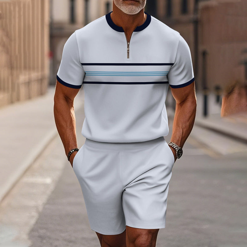 🔥60% OFF🔥Men's Zip Collar Shirt and Shorts Set