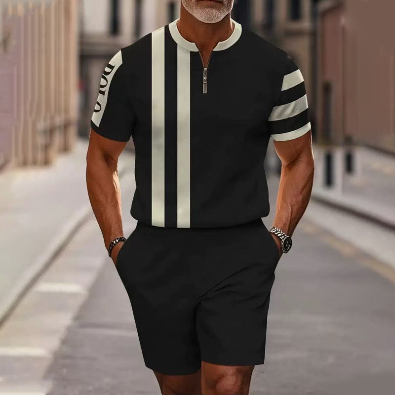 🔥60% OFF🔥Men's Zip Collar Shirt and Shorts Set