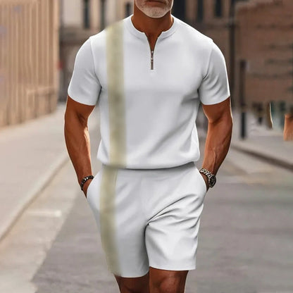 🔥60% OFF🔥Men's Zip Collar Shirt and Shorts Set