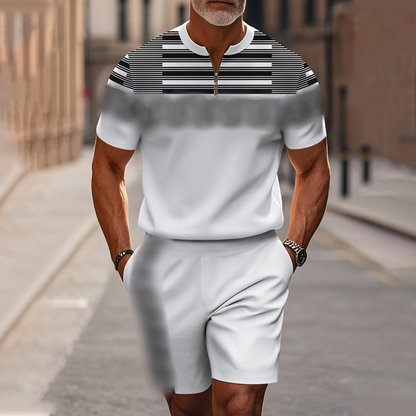 🔥60% OFF🔥Men's Zip Collar Shirt and Shorts Set